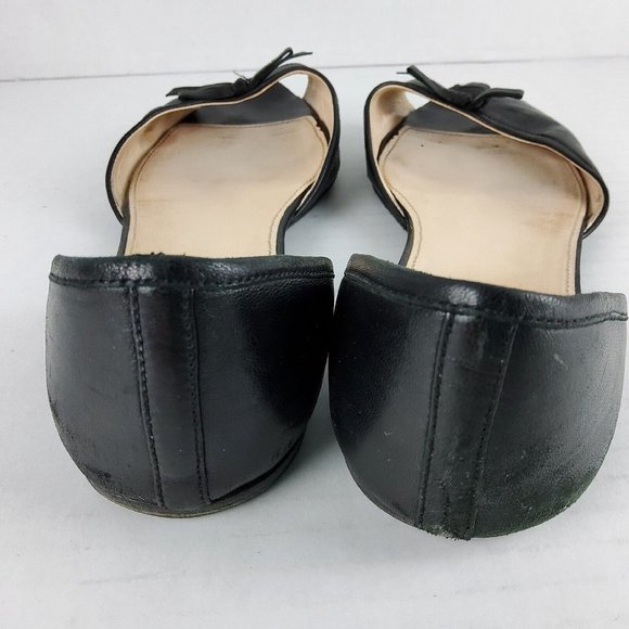 Prada Women's Leather D'orsay Flats Slip On Shoes Black Size 36.5 - Picture 7 of 11